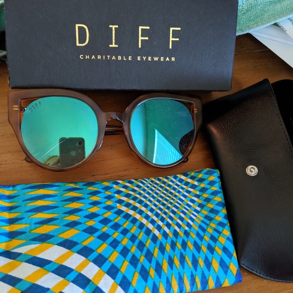 Diff Eyewear Accessories - DIFF Penny Sunglasses in Torti with blue flash Diff Eyewear Accessories - DIFF Penny Sunglasses in Torti with blue flash